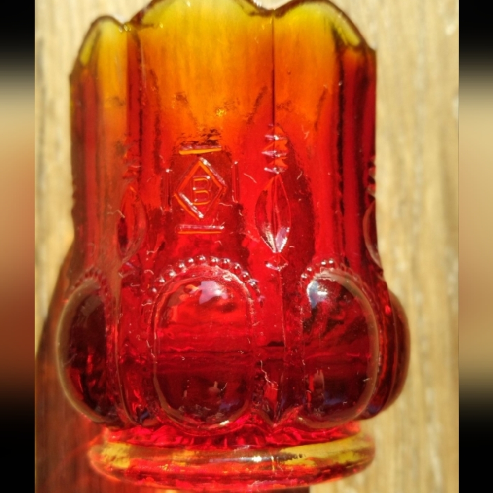 Boyd Glass Co. Vintage Amberina Michigan Pattern Toothpick Holder 🌟⚘️